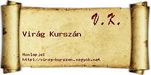 Virág Kurszán névjegykártya